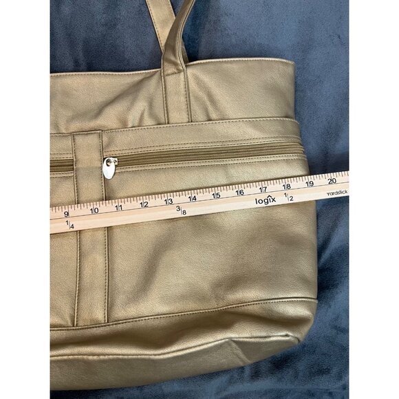 Gold Tone Large Satchel Bag - Picture 14 of 16